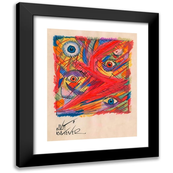 Karl Wiener 12x14 Black Modern Framed Museum Art Print Titled - Lust (Around 1921)