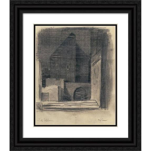 Karl Wiener 12x14 Black Ornate Wood Framed Double Matted Museum Art Print Titled: From Vienna (Around 1933)