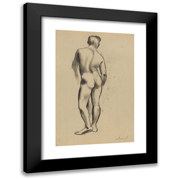Karl Wiener 13x18 Black Modern Framed Museum Art Print Titled - Standing Male Act II