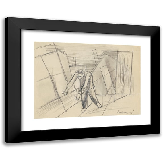 Karl Wiener 14x11 Black Modern Framed Museum Art Print Titled - Discourse (Around 1930)