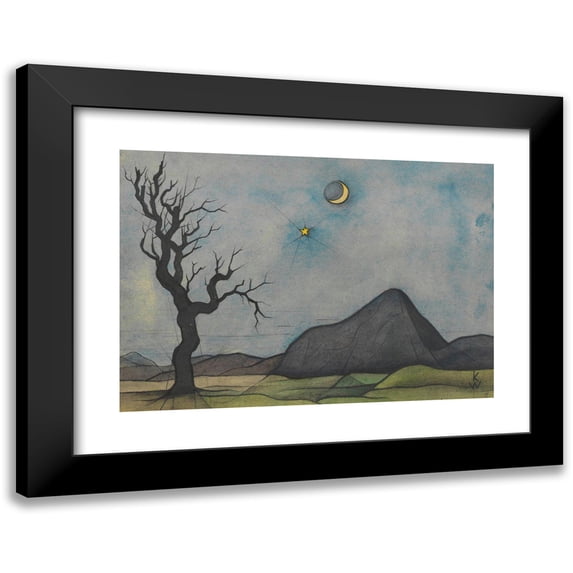 Karl Wiener 14x11 Black Modern Framed Museum Art Print Titled - Moon and Venus (1947)
