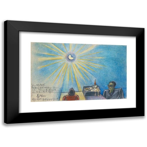 Karl Wiener 14x11 Black Modern Framed Museum Art Print Titled - Solar Eclipse and Birthday of the Mother (1945)