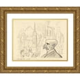 thumbnail image 1 of Karl Wiener 14x11 Gold Ornate Wood Frame and Double Matted Museum Art Print Titled - Ghostly City (Around 1935), 1 of 4