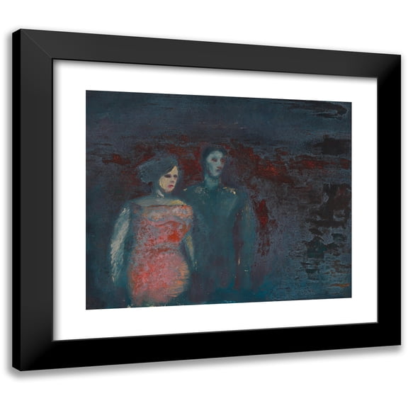 Karl Wiener 14x12 Black Modern Framed Museum Art Print Titled - Without Title (Man in Landscape) (Approx. 1930)