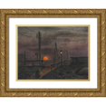 thumbnail image 1 of Karl Wiener 14x12 Gold Ornate Wood Frame and Double Matted Museum Art Print Titled - Rising Moon (1924), 1 of 4