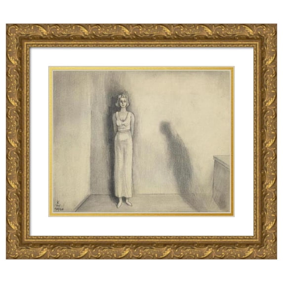 Karl Wiener 14x12 Gold Ornate Wood Frame and Double Matted Museum Art Print Titled - Untitled; Out of; ‘The 150 Leaves’ XII (1940)
