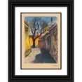 thumbnail image 1 of Karl Wiener 14x18 Black Ornate Wood Framed Double Matted Museum Art Print Titled - Vorstadt VI (1926), 1 of 5