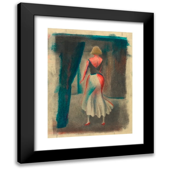 Karl Wiener 15x18 Black Modern Framed Museum Art Print Titled - Without Title (Female Figure, Back View) (Around 1928)