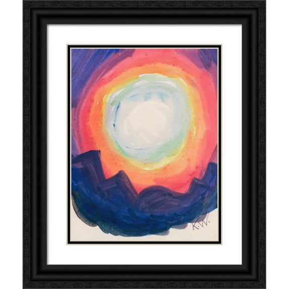 Karl Wiener 15x18 Black Ornate Wood Framed Double Matted Museum Art Print Titled - From My Life, 50 Leaves XVIII (1923)