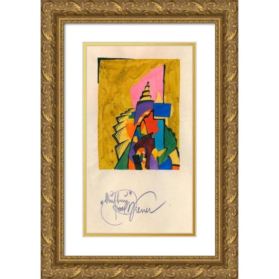 Karl Wiener 15x24 Gold Ornate Framed and Double Matted Museum Art Print Titled - Structure (Around 1923)