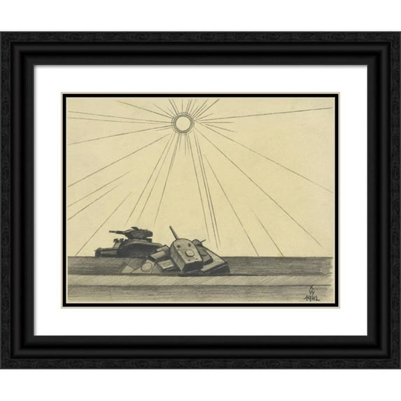 Karl Wiener 18x15 Black Ornate Wood Framed Double Matted Museum Art Print Titled - Untitled; Out of; ‘The 150 Leaves’ XXXII (1940)