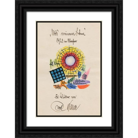 Karl Wiener 18x24 Black Ornate Framed Double Matted Museum Art Print Titled: From My Life, 50 Leaves XI (1923)