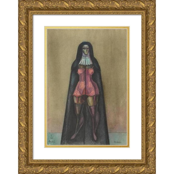 Karl Wiener 18x24 Gold Ornate Framed and Double Matted Museum Art Print Titled - Askesis (1942)