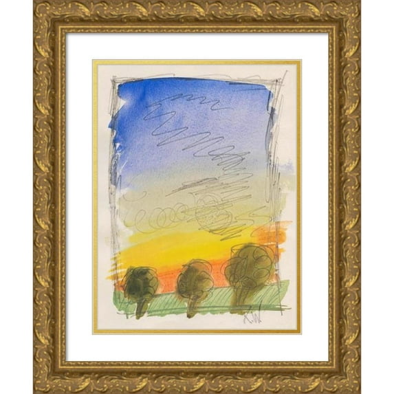 Karl Wiener 19x24 Gold Ornate Framed and Double Matted Museum Art Print Titled - From My Life, 50 Leaves XXII (1923)