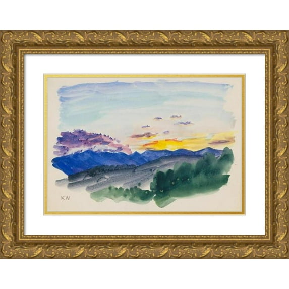 Karl Wiener 24x17 Gold Ornate Framed and Double Matted Museum Art Print Titled - Nature Study XXXVI (1924)