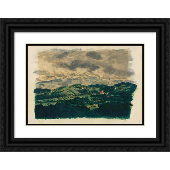 Karl Wiener 24x18 Black Ornate Framed Double Matted Museum Art Print Titled: Nature Study L (1924)