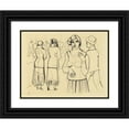 thumbnail image 1 of Karl Wiener 24x19 Black Ornate Framed Double Matted Museum Art Print Titled: Street with Girl, 1 of 5