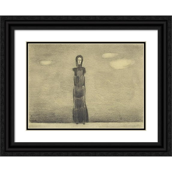 Karl Wiener 24x19 Black Ornate Framed Double Matted Museum Art Print Titled: Untitled; Out of; ‘The 150 Leaves’ XXIX (1940)