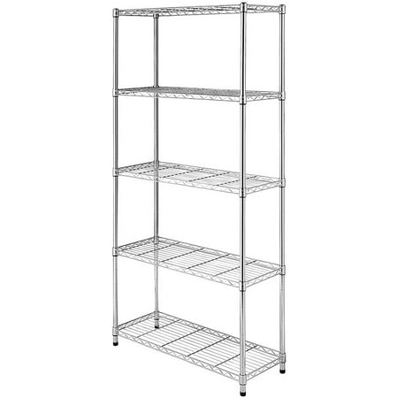 Karl home 5-Tier Adjustable Wire Unit Shelves, Height Metal Storage Rack for Kitchen/Bathroom/Garage, Stainless & Sturdy Frame,551lbs Capacity, 29”L x 13.4”W x 59”H