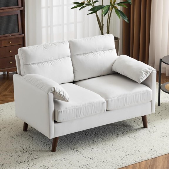 JUSTLET 76.8" Loveseat Sofa for Living Room, Modern 2 Seater Corduroy ...