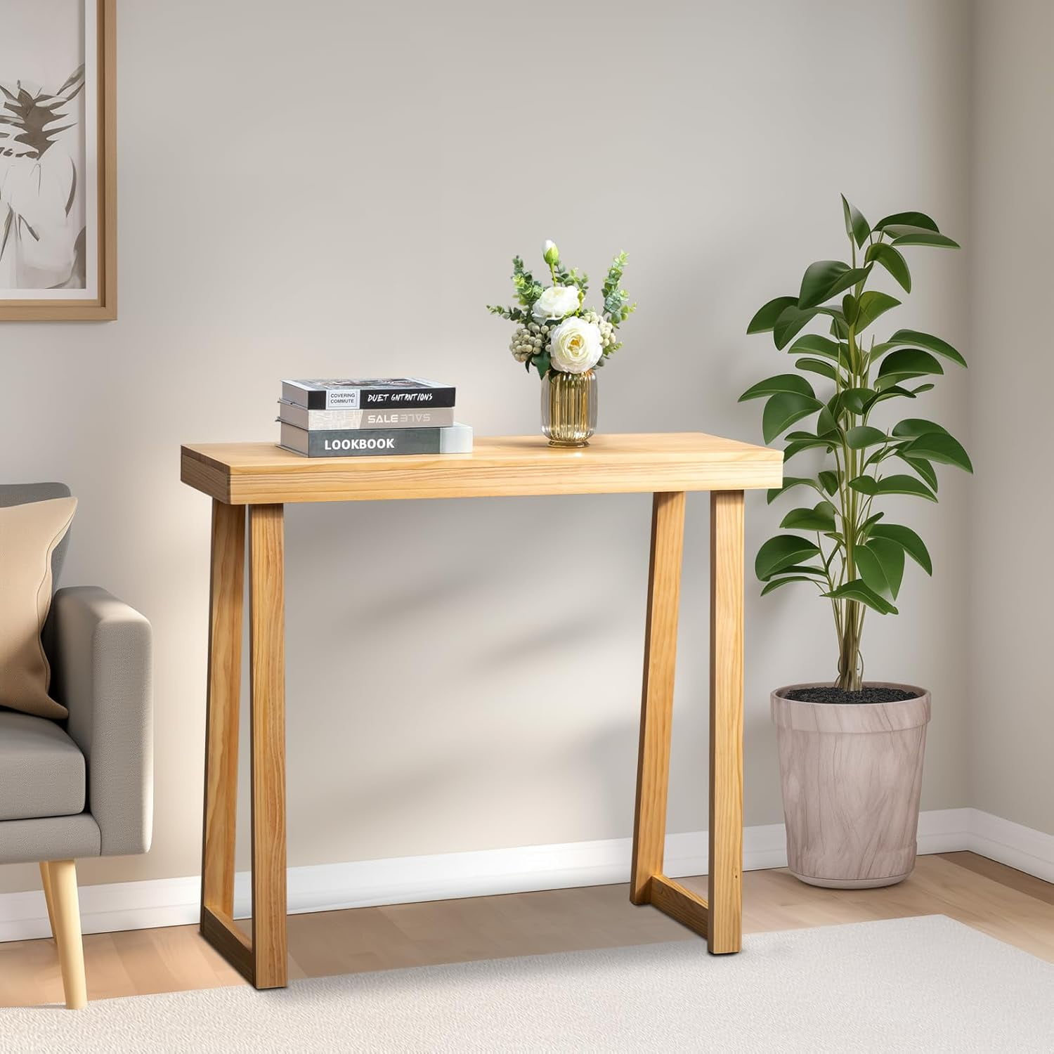 Karl home Narrow Entryway Table, 36 Inch, Pine Wood Console Tables for ...