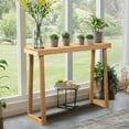 thumbnail image 1 of Karl home Narrow Entryway Table, 43 Inch, Pine Wood Console Tables for Entryway, Slim Sofa Tables Behind Couch for Living Room, Hallway, Entrance, 43 x 12 x 32, Natural Wood, 1 of 14