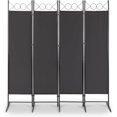 thumbnail image 1 of Karl home Room Divider, 4 Panel Folding Partition Privacy Screens, Portable Freestanding Polyester Wall Divider for Office,Room,Restaurant Separation, 65" W X 69" H (Black), 1 of 14
