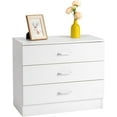 thumbnail image 1 of Karl home White 3 Drawer Dresser for Bedroom, Small Nightstand Modern Storage Chest of Drawer Wooden Side Table End Table for Bedroom, Living Room, Reception Room (White 3 Drawer), 1 of 18