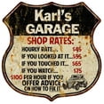 thumbnail image 1 of Karl's Garage Shop Rates Sign Gift 8x12 Metal Sign 211110019231, 1 of 1