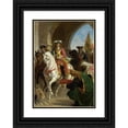 thumbnail image 1 of Karl von Blaas 14x18 Black Ornate Wood Framed Double Matted Museum Art Print Titled - Entry of Charles IIi. in Madrid in 1710 (Around 1865), 1 of 5