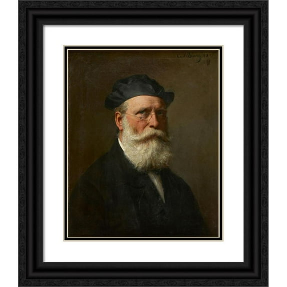 Karl von Blaas 20x24 Black Ornate Framed Double Matted Museum Art Print Titled: Self -Portrait (1884)