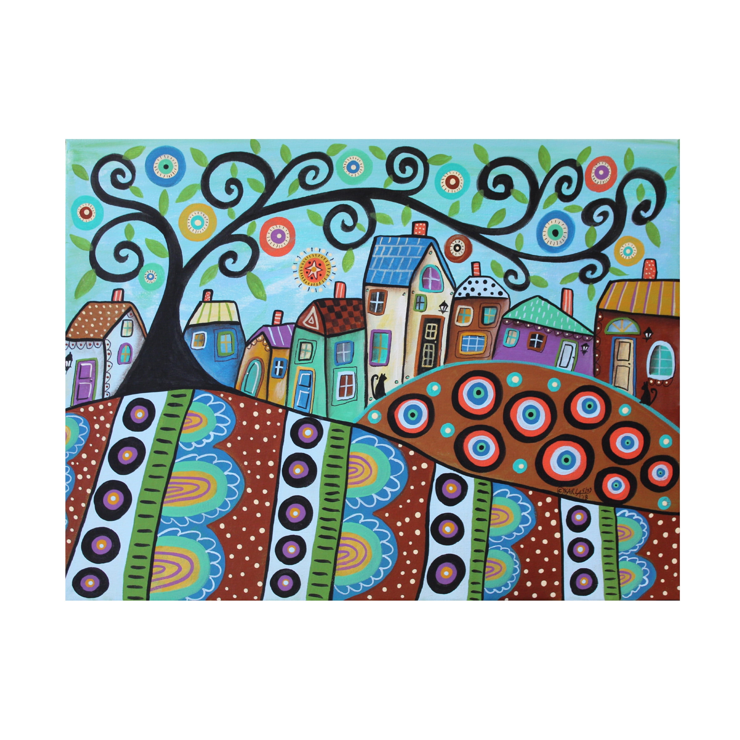 Karla Gerard 'Blooming Village' Canvas Art