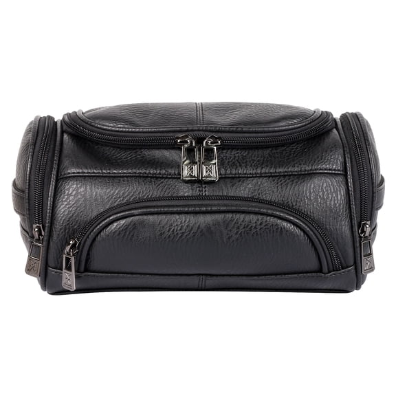 Karla Hanson 9.4" Faux Leather Toiletry Bag Water Resistant Black (60133BLACK)