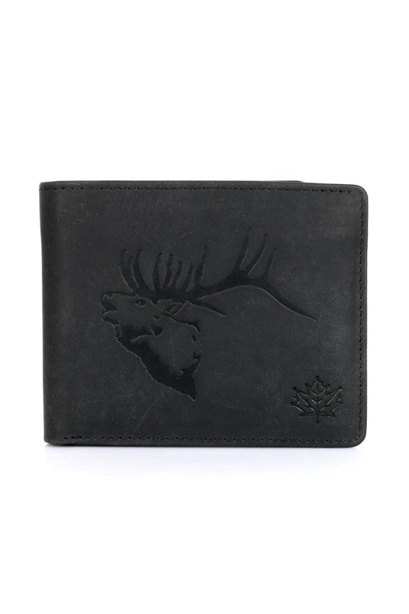 Wild Animal Men's Leather Wallet Black (71403ELKBLACK)