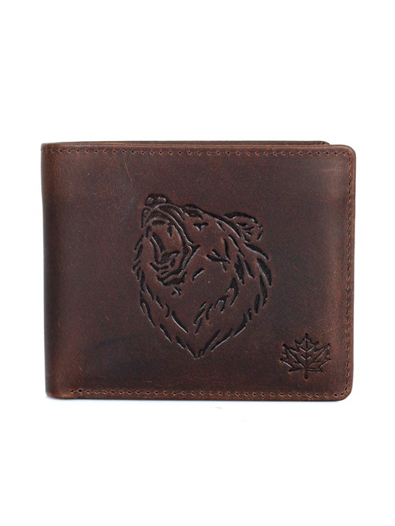 Wild Animal Men's Leather Wallet Brown (71402BEARBROWN)