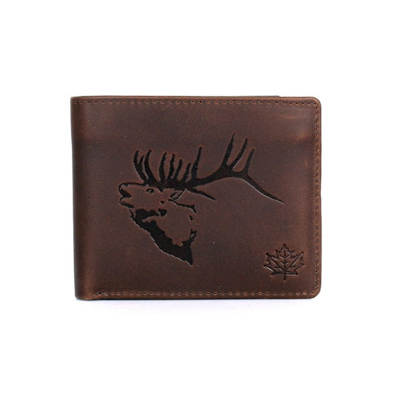 Karla Hanson Wild Animal Men's Leather Wallet Brown (71403ELKBROWN)