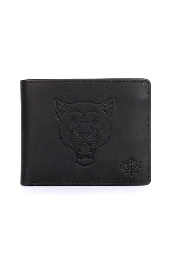 Mountain Lion Men's RFID Blocking Leather Wallet Black (71405LIONBLACK)