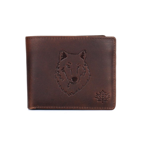 Karla Hanson Wild Animal Men's Leather Wallet Brown (71401WOLFBROWN)
