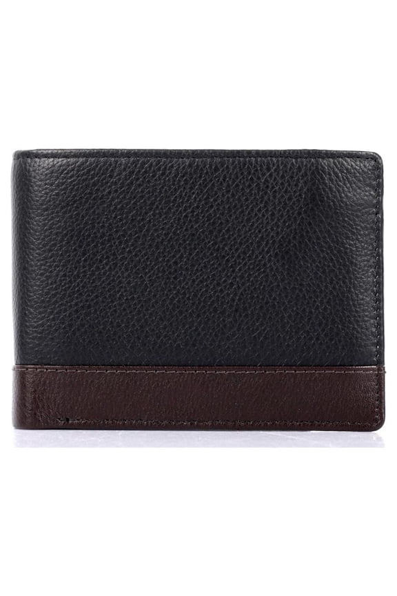 Men's RFID Leather Bifold Wallet w/ Card Holder Insert - Black