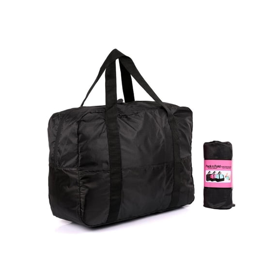 Karla Hanson Pack n Fold Foldable Travel Duffel Bag - Black