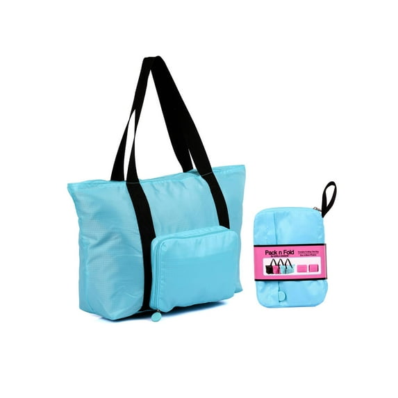 Karla Hanson Pack n Fold Foldable Travel Tote Bag - Blue
