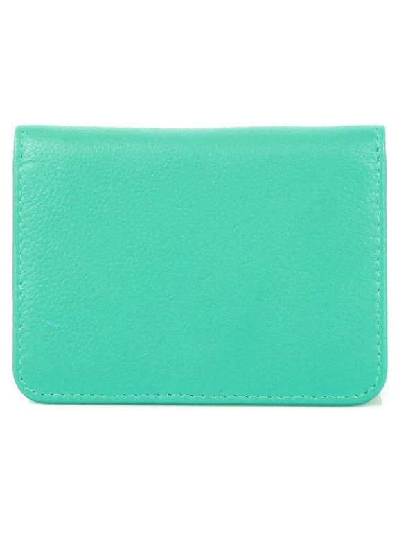 Women's RFID Leather Card Holder Wallet - Aqua