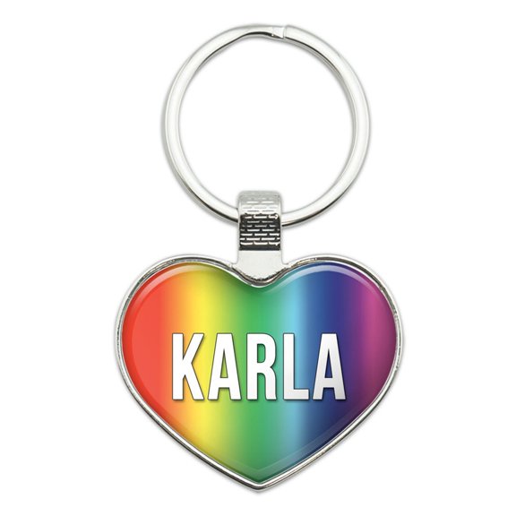 Karla I Love Name Heart Metal Key Chain