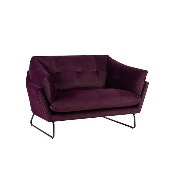 Lilola Home Karla Purple Velvet Contemporary Loveseat