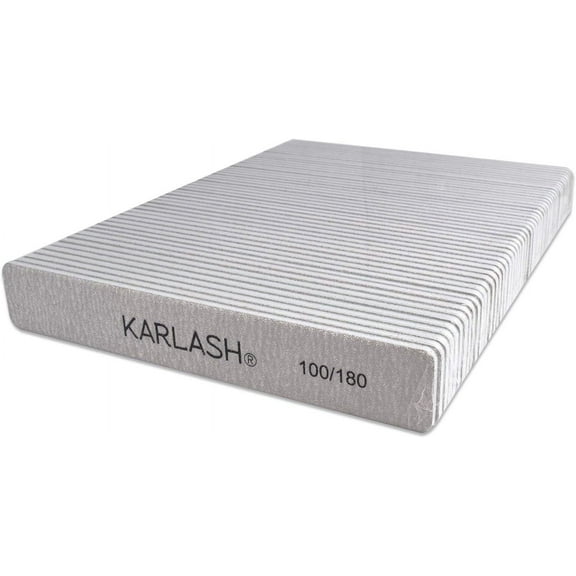 Karlash Professional Double Sided Emery Board Jumbo Zebra Nail File 100/180 50pc