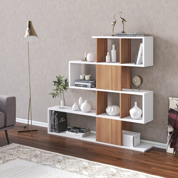 Karlin Open Shelves Bookcase, Teak