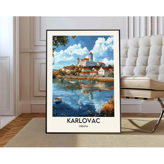 Karlovac Croatia City Poster, Unframed Paper Poster 8x10in