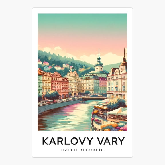 Karlovy Vary Czech Republic Poster Vinyl Decal Sticker