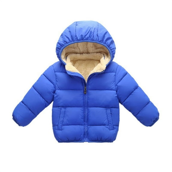 Karlsitek Kids Children Winter Warm Jacket Plus Velvet Cotton Coat Toddler Outerwear Down Coat for 1-6T Boys Girls