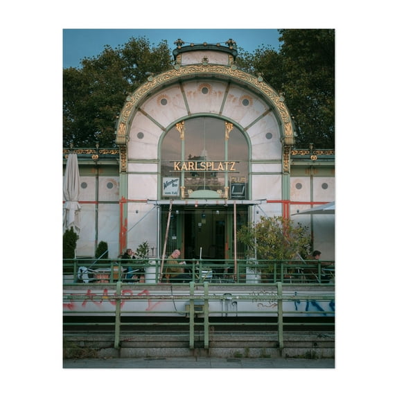 Karlsplatz, Vienna - Vienna Austria Photography Architecture Vintage City Art Deco Street Photography Travel Poster Graffiti Unframed Wall Art Print 12 x 16 inches